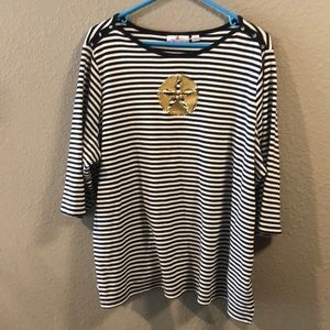 - Quacker Factory Striped Knit Shirt in Size 2x